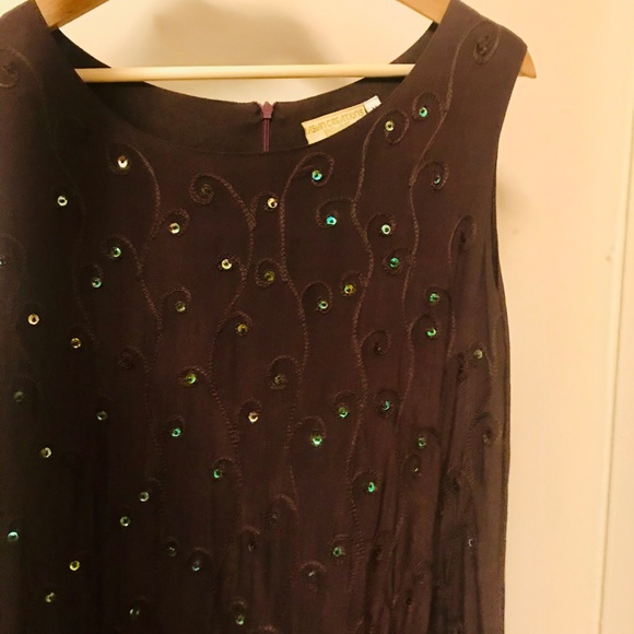 Long Purple Dress with Green Iridescent Sequins - Picture 12 of 12